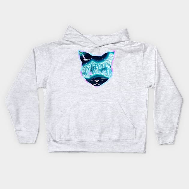 Geode iridescent lapis lazuli gemstone cat - Wiccan Kids Hoodie by LukjanovArt